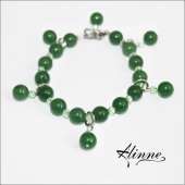 Bratara  pietre semipretioase de jad verde, cristale fatetate, inox