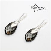 Cercei din argint cu cristale Swarovski, negru argintiu, picaturi, cromate