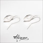 Cercei din argint cu cristale Swarovski, romb, negru argintiu, 12mm