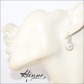Cercei medii din argint cu perle Preciosa alb stralucitor 12mm