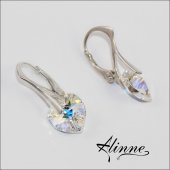 Cercei mici din argint cu cristale Swarovski, inimioare stralucitoare, sclipiri de diamant, 10mm