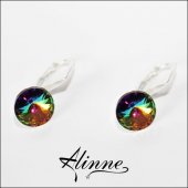 Cercei mici din argint cu cristale Swarovski,multicolori