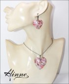 Set de bijuterii mari realizate manual din argila polimerica, inimi roz pastel